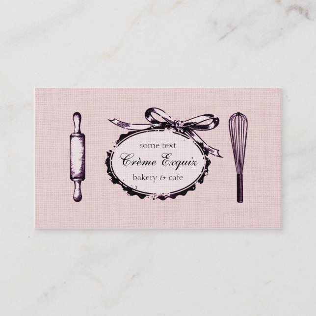 Tarjeta De Visita arcos elegantes del dulce del panadero de la (Anverso)