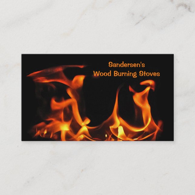 Tarjeta de visita ardiente de madera de las (Anverso)