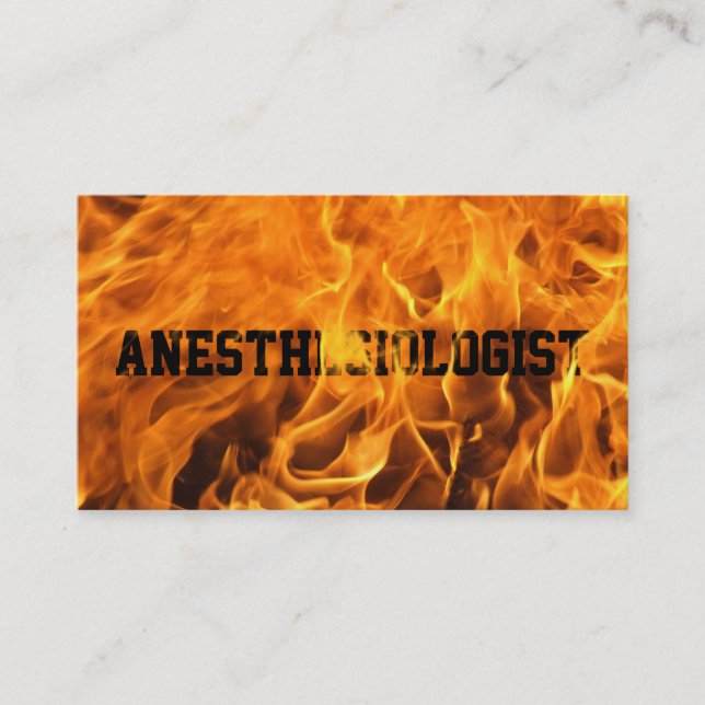 Tarjeta de visita ardiente del Anesthesiologist (Anverso)