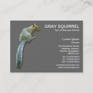 Tarjeta De Visita Ardilla - Gris