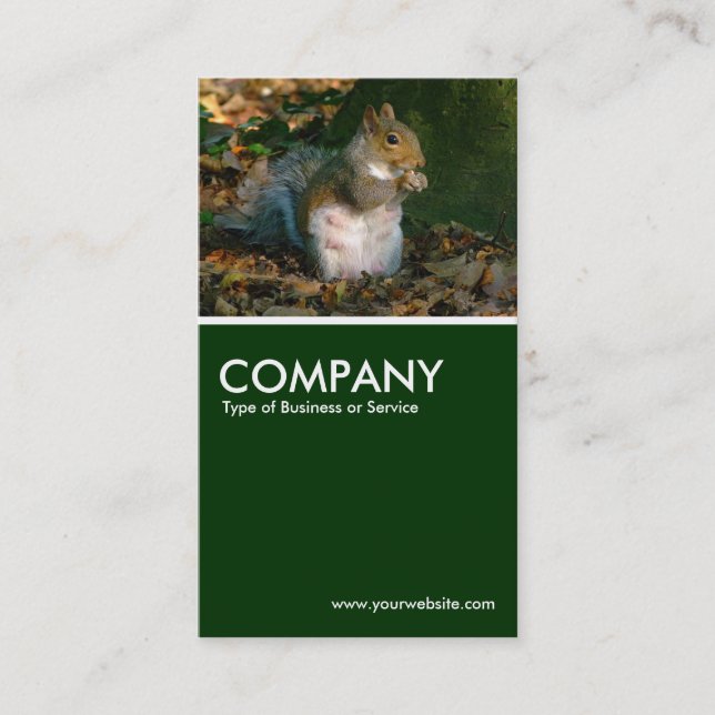 Tarjeta De Visita Ardilla gris - Verde oscuro (Anverso)