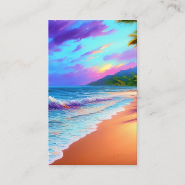 Tarjeta De Visita Arena de playa abandonada Olas Sunny (Anverso)