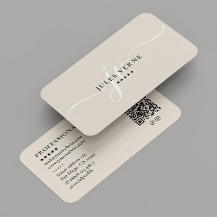 Tarjeta De Visita Arena Mínima Profesional de Marketing Monograma