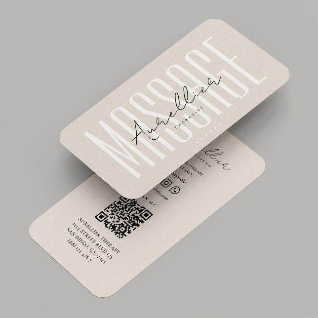 Tarjeta De Visita Arena terápica moderna de masaje profesional (Modern Professional Massage Therapist Sand Business Card
)