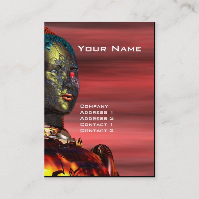 Tarjeta De Visita ARES CYBORG, Red Sunset, Ciencia Ficción Robótica (Anverso)