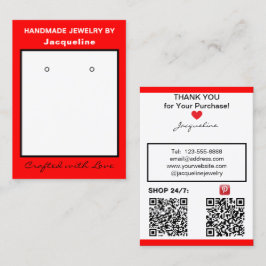 Tarjeta De Visita Aretes de joyería roja blanca Códigos QR