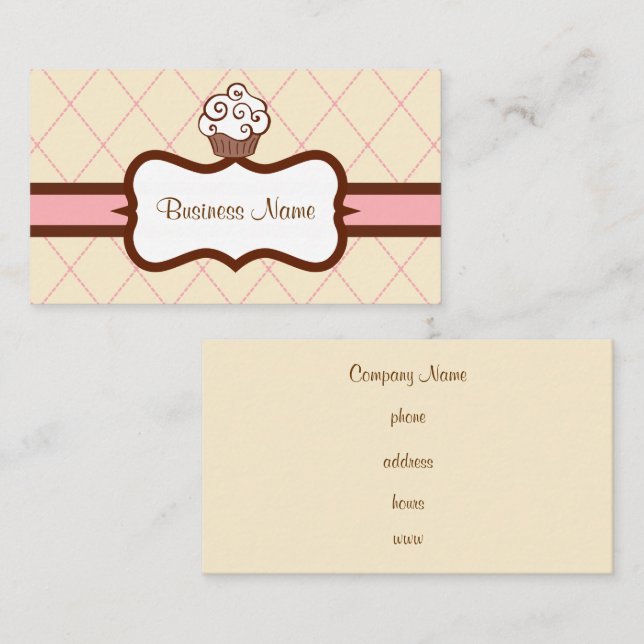 Tarjeta De Visita Argyle Cupakes Business Card (Anverso / Reverso)