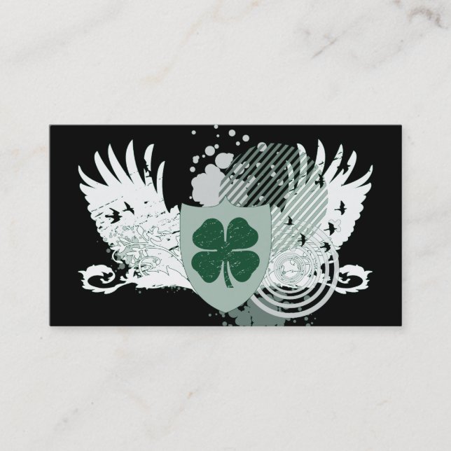 Tarjeta De Visita argyle de alta fidelidad del trébol (Anverso)