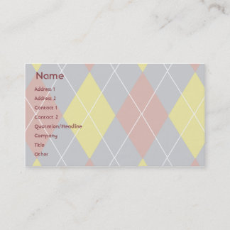 Tarjeta De Visita Argyle - negocio