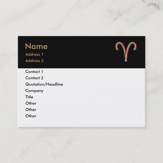 Tarjeta De Visita Aries Business Card (Anverso)