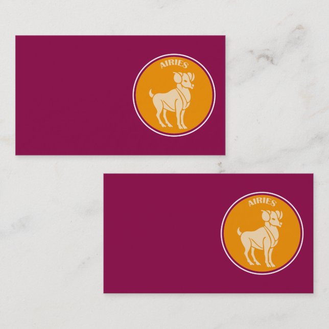 Tarjeta De Visita Aries Business Card (Anverso / Reverso)