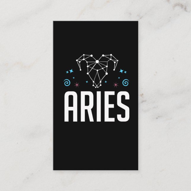 Tarjeta De Visita Aries Rótulo Zodiaco Horóscopo Constelación (Anverso)