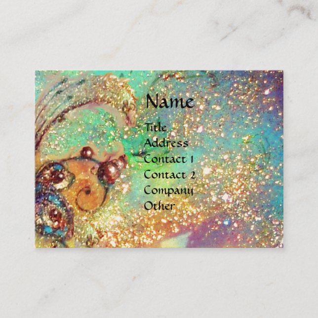 TARJETA DE VISITA ARLECCHINO PIERO Y COLOMBINA / PLANTA DE MARIPOSAS (Anverso)