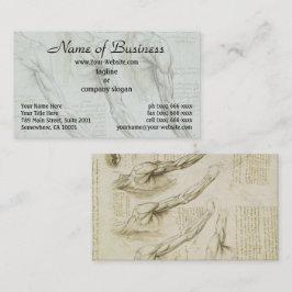 Tarjeta De Visita Arma Leonardo da Vinci y anatomía de los músculos 