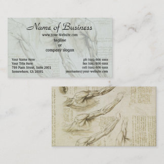 Tarjeta De Visita Arma Leonardo da Vinci y anatomía de los músculos 