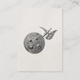 Tarjeta De Visita Arma medieval de la armadura del escudo del hacha