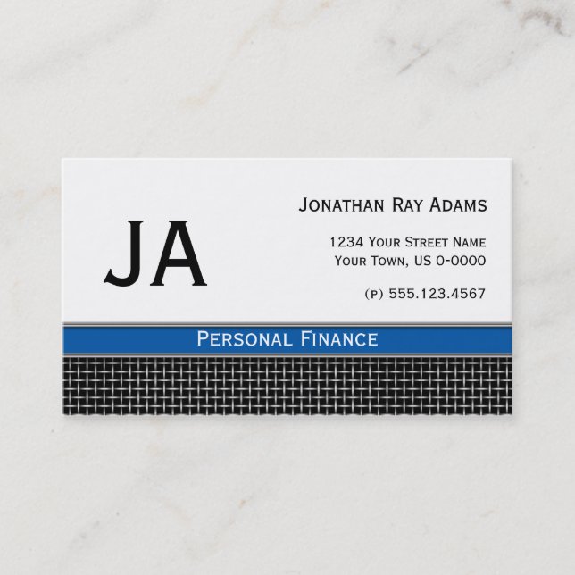 Tarjeta De Visita Armadura negra masculina del azul y del metal (Anverso)