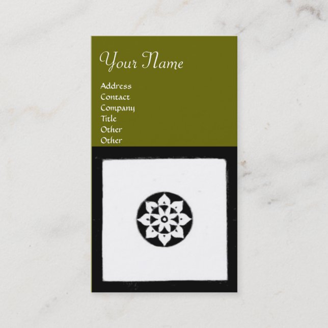 Tarjeta De Visita ARMONÍA DE RENACIMIENTO DE FLORENTINA, verde (Anverso)