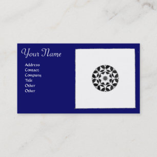 Tarjeta De Visita ARMONÍA DE RENAISSANY Floral geométrica azul blanc