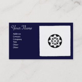 Tarjeta De Visita ARMONÍA DE RENAISSANY Floral geométrica azul blanc
