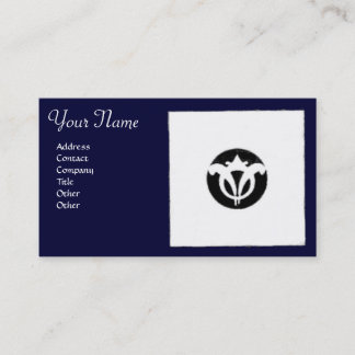 Tarjeta De Visita ARMONÍA DE RENAISSANY Floral geométrica azul blanc