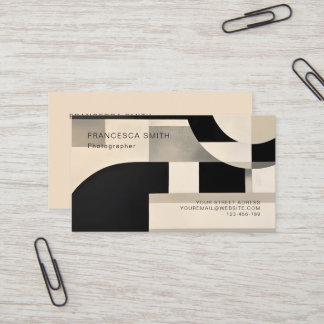 Tarjeta De Visita Armonía en tonos: Composición abstracta en blanco