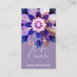 Tarjeta De Visita Armonía Radiante | Mandala Floral Luminoso