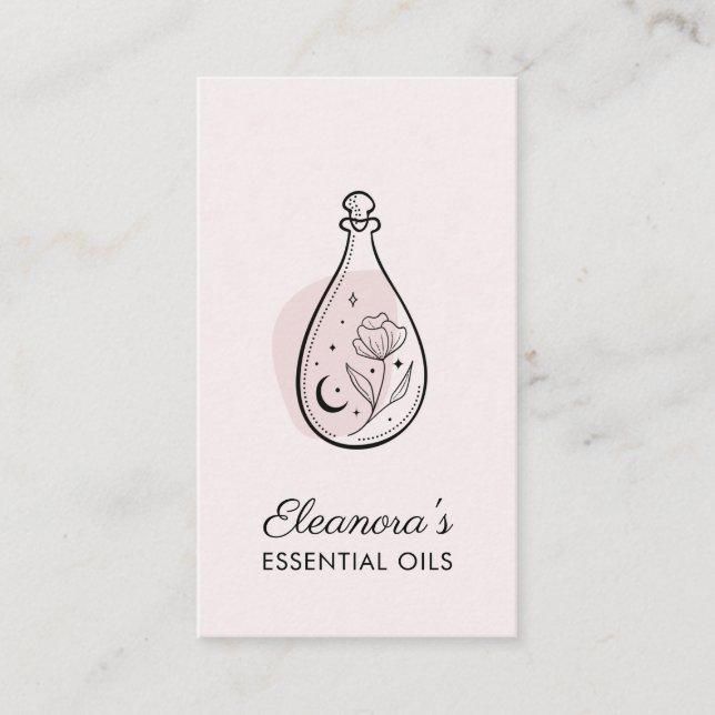 Tarjeta De Visita Aromaterapia de aceites esenciales rosados de Rubo (Anverso)
