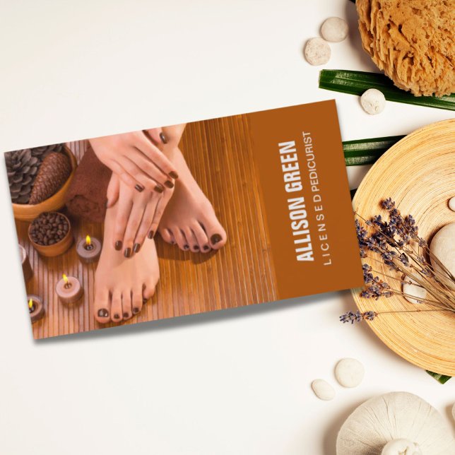 Tarjeta De Visita Aromaterapia Manicurista Pedicura Salón (Aromatherapy Manicurist Pedicurist Pedicure Salon Business Card)