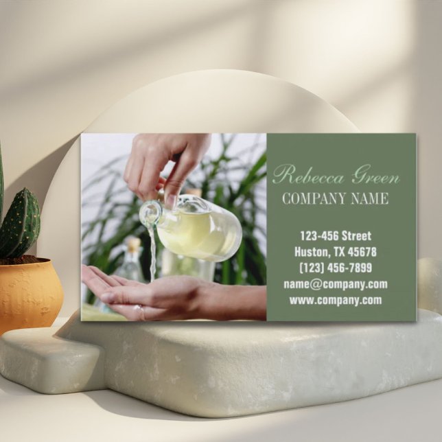 Tarjeta De Visita Aromaterapia Masaje SPA con Aceite Esencial (Aromatherapy Essential Oil beauty SPA massage Business Card)