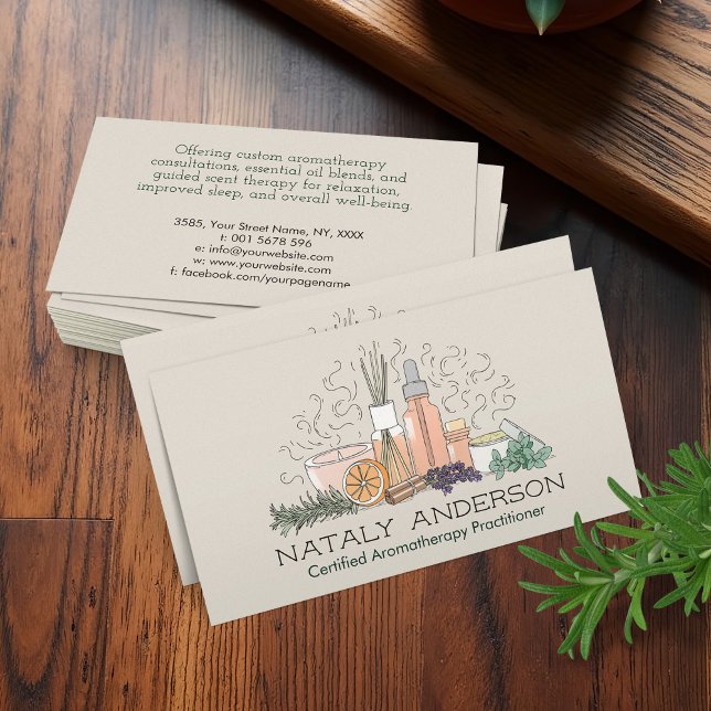 Tarjeta De Visita Aromaterapía Practición Ilustracion de Arte de Lín (Subido por el creador)