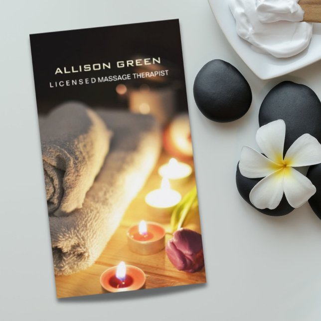 Tarjeta De Visita Aromaterapía SPA Salon Masajista (Aromatherapy SPA Salon Massage therapist Business Card)