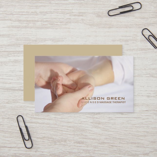 Tarjeta De Visita Aromaterapia Terapia de Masaje de Acupresión (Anverso/Reverso In Situ)