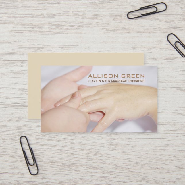 Tarjeta De Visita Aromaterapia Terapia de Masaje de Acupresión (Anverso/Reverso In Situ)