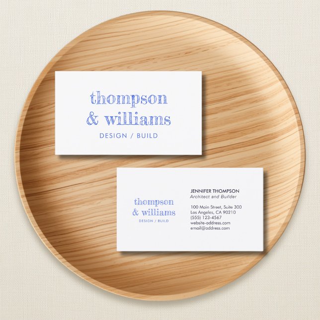 Tarjeta De Visita Arquitecto Azul Blanco Profesional (Subido por el creador)