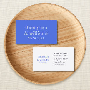 Tarjeta De Visita Arquitecto Azul Blanco Profesional