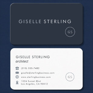 Tarjeta De Visita Arquitecto Azul Marino Profesional