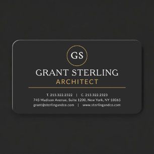 Tarjeta De Visita Arquitecto Black Gold Professional