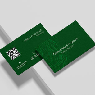 Tarjeta De Visita Arquitecto Constructor Contractor Código Qr Verde