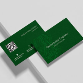 Tarjeta De Visita Arquitecto Constructor Contractor Código Qr Verde