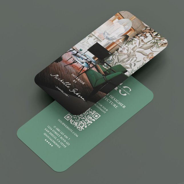 Tarjeta De Visita Arquitecto Consultor de diseño interior Verde azul (Architect Interior Designer Consultant Modern Teal Business Card
)
