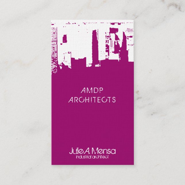 Tarjeta De Visita Arquitecto Creativo del Perfil Urbano del Centro d (Anverso)