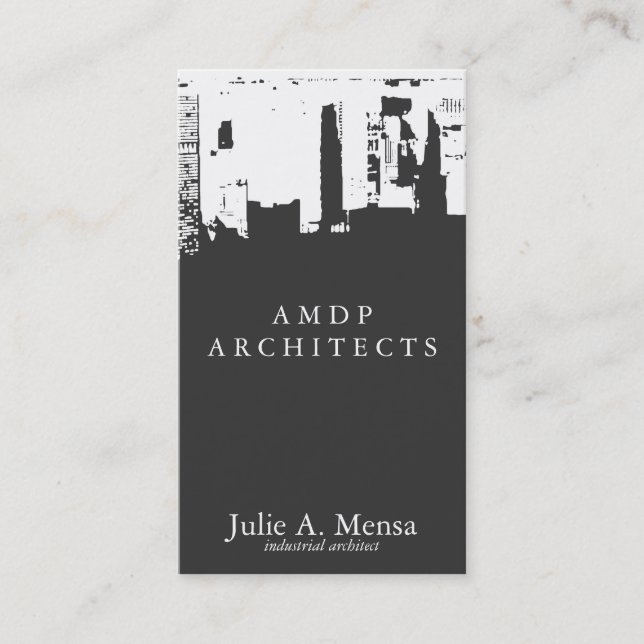 Tarjeta De Visita Arquitecto Creativo del Perfil Urbano del Centro d (Anverso)
