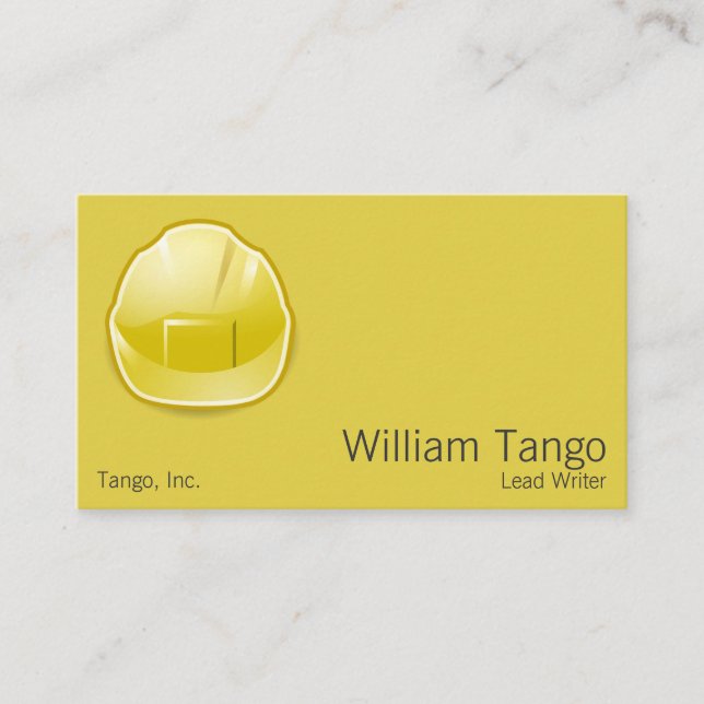 Tarjeta De Visita Arquitecto de Construcción con Casco (Anverso)
