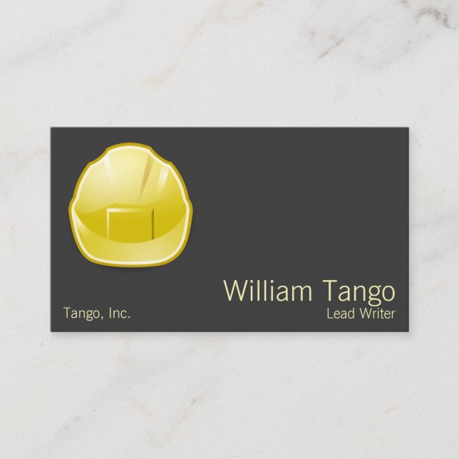Tarjeta De Visita Arquitecto de Construcción con Casco (Anverso)