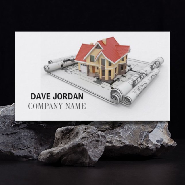 Tarjeta De Visita Arquitecto de construcción de contratista de Bluep (Blueprint Contractor Construction Architect Business Card)