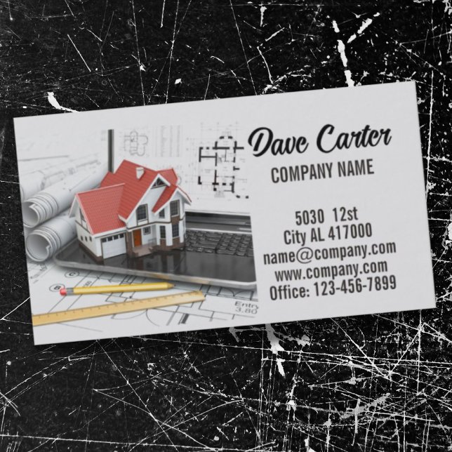 Tarjeta De Visita Arquitecto de construcción de Handyman de renovaci (Renovation Handyman Construction architect Business Card)
