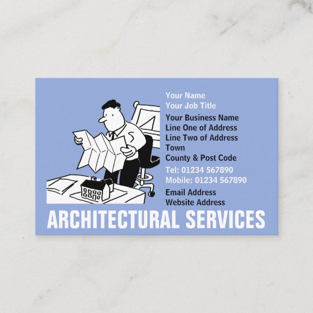Tarjeta De Visita Arquitecto de Diseño de Planes de Casa (Anverso)