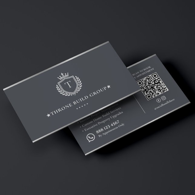 Tarjeta De Visita Arquitecto de lujo Contratista Cresta de construcc (Luxury Architect Contractor Construction Crest Business Card
)