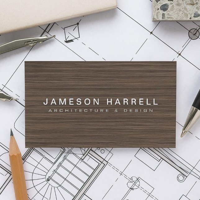 Tarjeta De Visita Arquitecto de madera lujoso y moderno, Diseñador d (Subido por el creador)